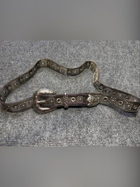 Vintage Sand Castle USA Silver Metal Mesh Western Belt Made in Italy
